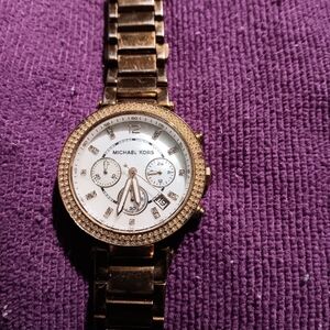 Michael Kors Gold and White Women's Watch